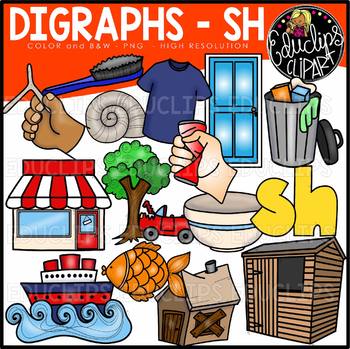 Digraph~SH Clip Art Bundle {Educlips Clipart}