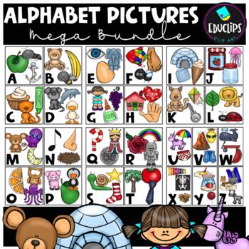 Alphabet Pictures Clip Art Mega Bundle {Educlips Clipart}