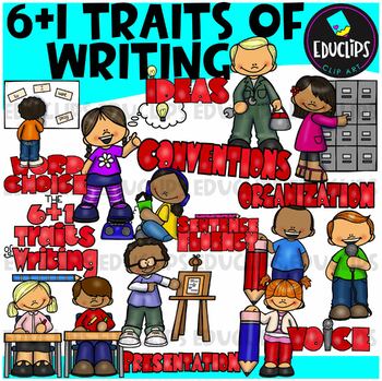 6 + 1 Traits Of Writing Clip Art Set {Educlips Clipart}