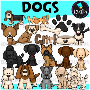 Dogs Clip Art Set {Educlips Clipart}