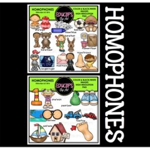 Homophones Clip Art Bundle {Educlips Clipart}