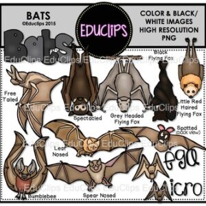 Bats Clip Art Bundle {Educlips Clipart}