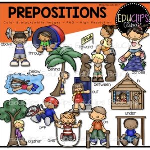 Prepositions Clip Art Bundle {Educlips Clipart}