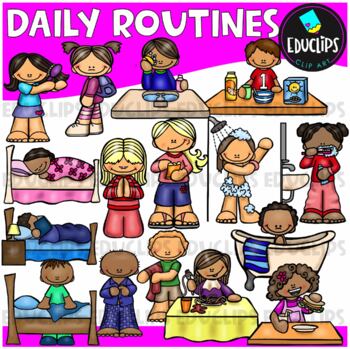 Daily Routines Clip Art Set {Educlips Clipart}