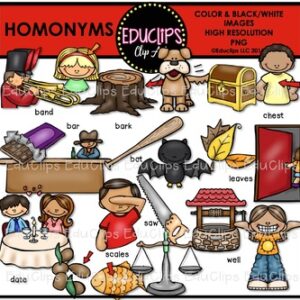 Homonyms Clip Art Bundle {Educlips Clipart}