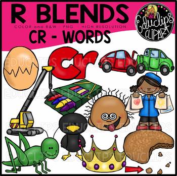 R Blends CR Words Clip Art Bundle {Educlips Clipart}