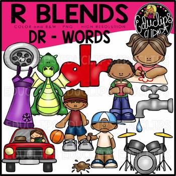 R Blends DR Words Clip Art Bundle {Educlips Clipart}