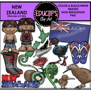 New Zealand Clip Art Bundle {Educlips Clipart}