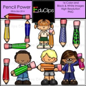 Pencil Power Clip Art Bundle {Educlips Clipart}