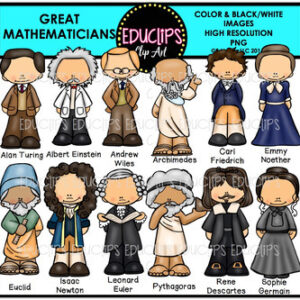 Great Mathematicians Clip Art Bundle {Educlips Clipart}