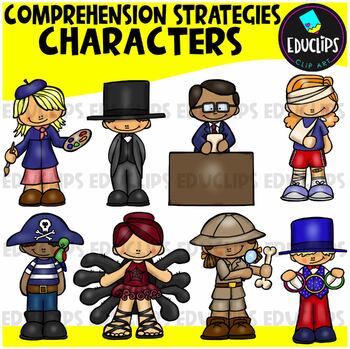Comprehension Strategies Characters Clip Art Set {Educlips Clipart}