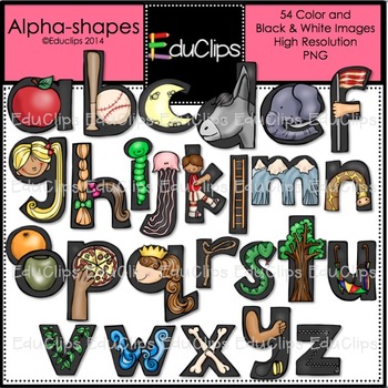 Alphashapes Clip Art Bundle {Educlips Clipart}