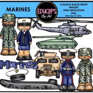 Marines Clip Art Bundle {Educlips Clipart}