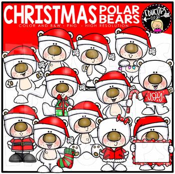 Christmas Polar Bears Clip Art Bundle {Educlips Clipart}