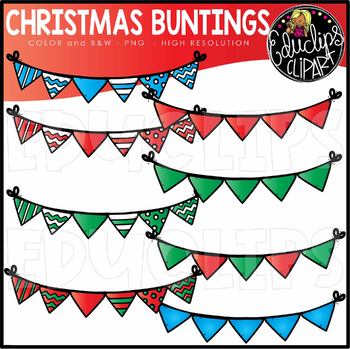 ~FREE~ December Buntings Clip Art Bundle {Educlips Clipart}