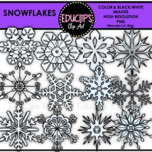 Snowflakes Selection Clip Art Bundle {Educlips Clipart}