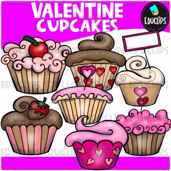 FREE Valentine Cupcakes Clip Art Set {Educlips Clipart}