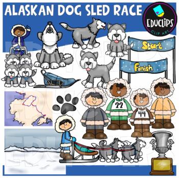 Alaskan Dog Sled Race Clip Art Set {Educlips Clipart}