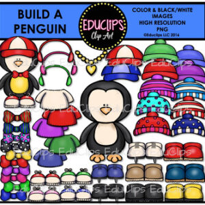 Build A Penguin Clip Art Bundle {Educlips Clipart}
