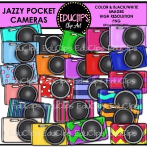 Jazzy Pocket Cameras Clip Art Bundle {Educlips Clipart}