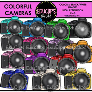 Colorful Cameras Clip Art Bundle {Educlips Clipart}