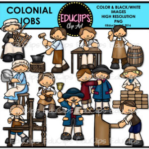 Colonial Jobs Clip Art Bundle {Educlips clipart}