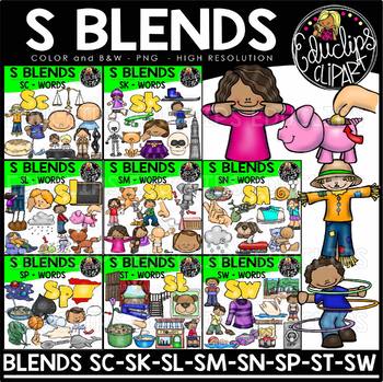 S Blends Clip Art Mega Bundle {Educlips Clipart}