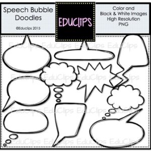 ~FREE~ Speech Bubble Doodles Clip Art {Educlips Clipart}