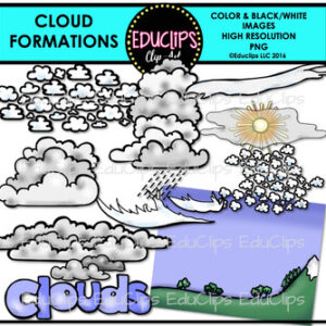 Cloud Formations Clip Art Bundle {Educlips Clipart}