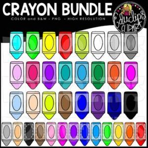 Crayon Clip Art Bundle {Educlips Clipart}