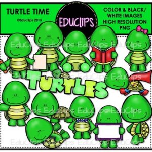 Turtle Time Clip Art Bundle {Educlips Clipart}