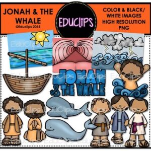 Jonah & The Whale Clip Art Bundle {Educlips Clipart}