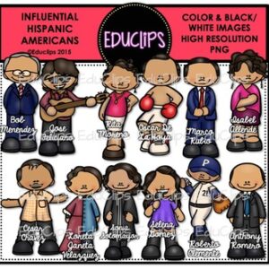 Influential Hispanic Americans Clip Art Bundle {Educlips Clipart}
