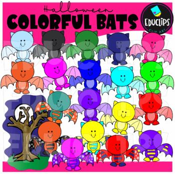 Colorful Bats Clip Art Bundle {Educlips Clipart}