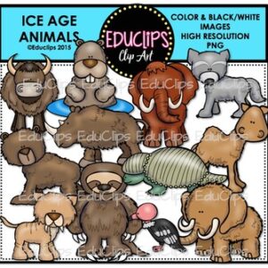 Ice Age Animals Clip Art Bundle {Educlips Clipart}
