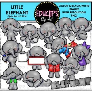 Little Elephants Clip Art Bundle {Educlips Clipart}