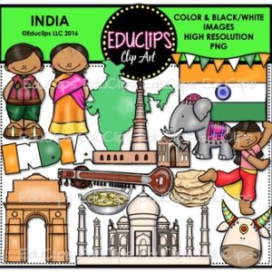 India Clip Art Bundle {Educlips Clipart}