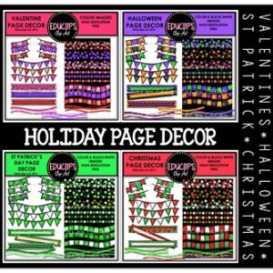 Holiday Page Decor Clip Art Bundle {Educlips Clipart}