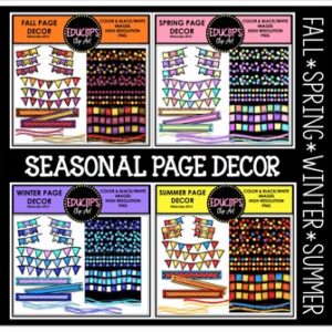 Seasonal Page Decor Clip Art Bundle {Educlips Clipart}