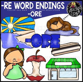 Word Endings –ORE Clip Art Bundle {Educlips Clipart}