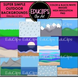 Super Simple Outdoor Backgrounds Clip Art Bundle {Educlips Clipart}