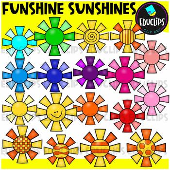 Funshine Sunshines Clip Art Set {Educlips Clipart}