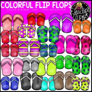 Colorful Flip Flops Clip Art Bundle {Educlips Clipart}