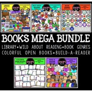 Books Clip Art Mega Bundle {Educlips Clipart}