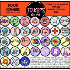 Book Genres Clip Art Bundle {Educlips Clipart}