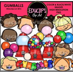 Gumballs Clip Art Bundle {Educlips Clipart}