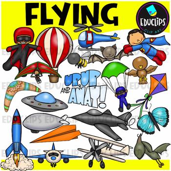 Flying Clip Art Set {Educlips Clipart}