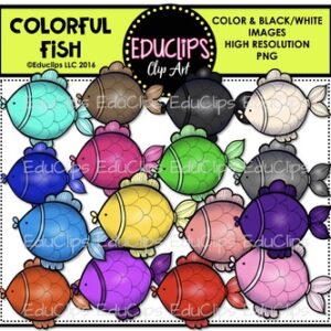 Colorful Fish Clip Art Bundle {Educlips Clipart}