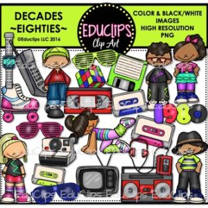 Decades - Eighties Clip Art Bundle {Educlips Clipart}