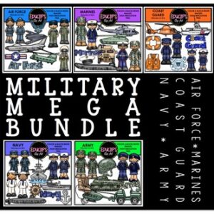 Military Clip Art Mega Bundle {Educlips Clipart}